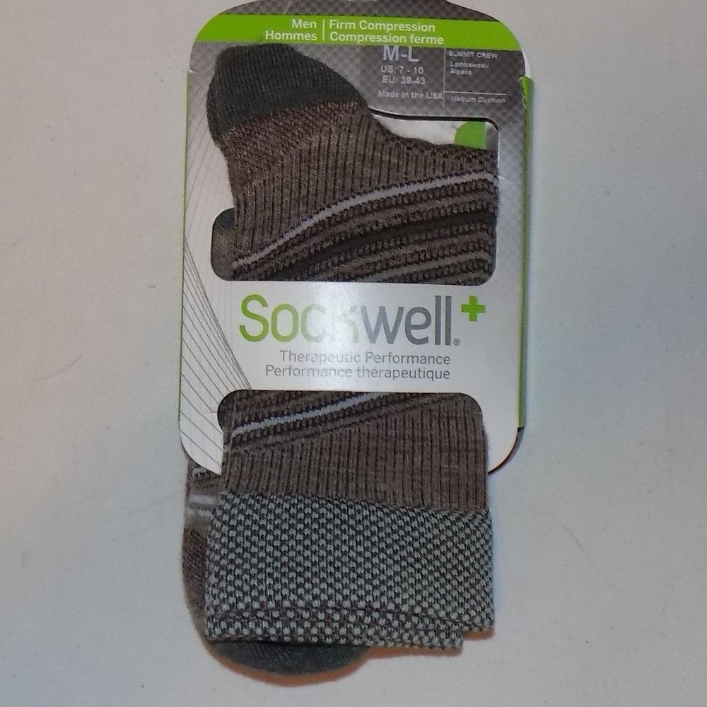 New Sockwell Summit crew Firm compression lambswools/alpaca Khaki